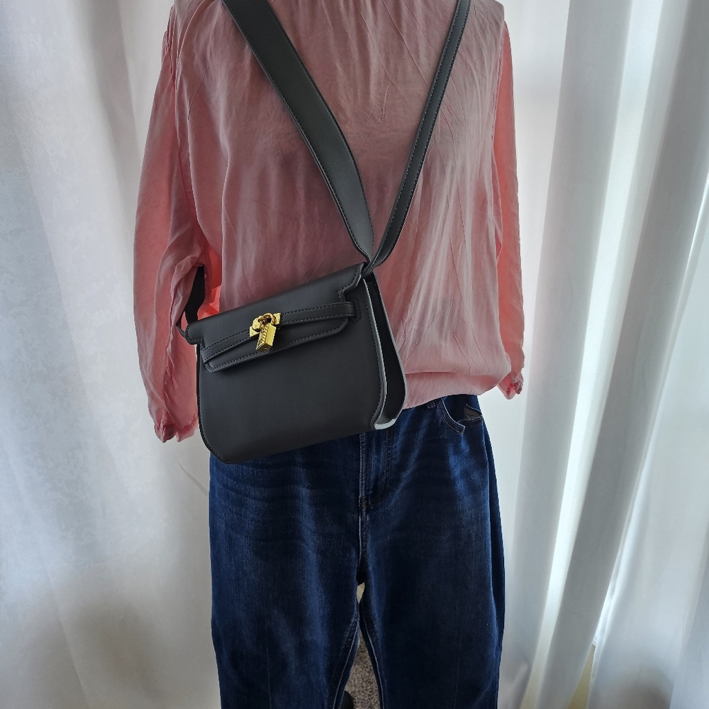 Vtg Michael Leu Pink Top M Structured Twist Lock Box Handbag Bag & Jeans 12